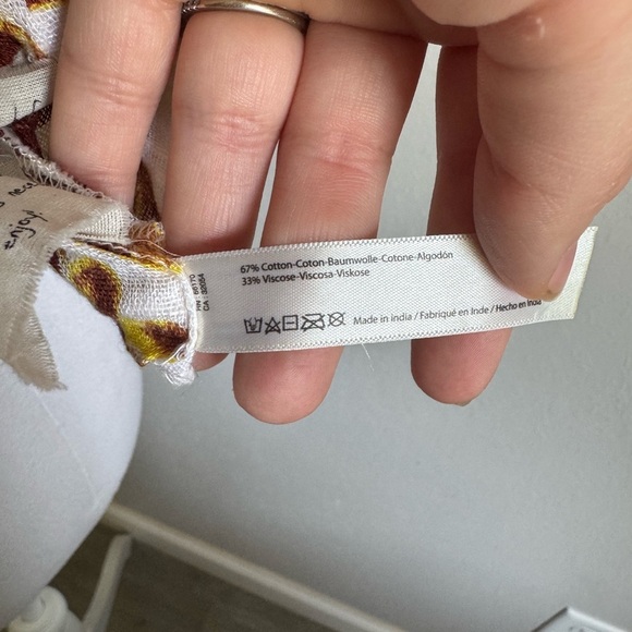 NWT Free People FP One Cream Yellow Floral Sheer Cropped Blouse Womens XS Boho - Picture 5 of 7